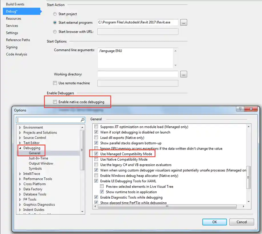 Debugging options