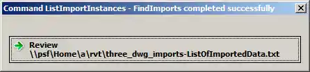 ListImportInstances task dialogue with command link