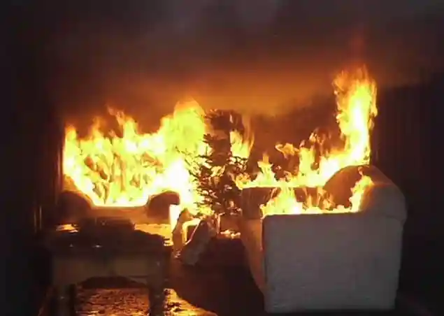 Burning armchair