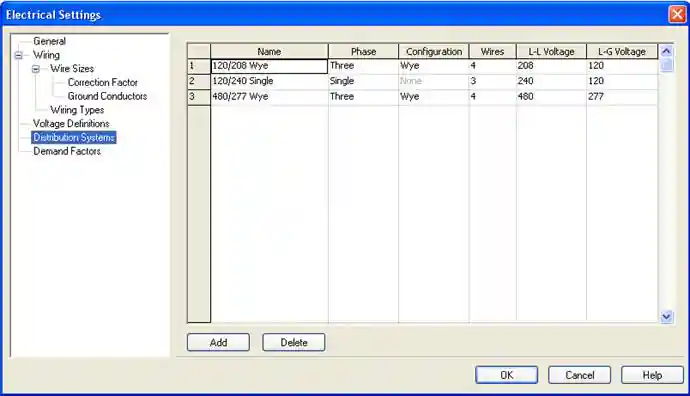 Electrical Settings
