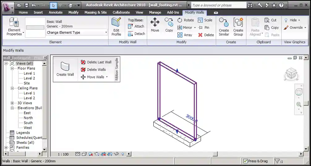 Floating ribbon tab