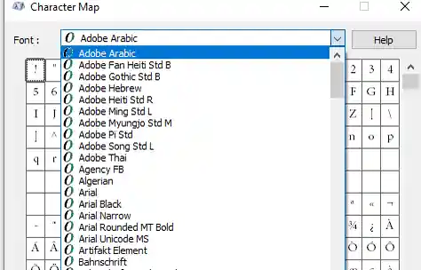 List of system fonts