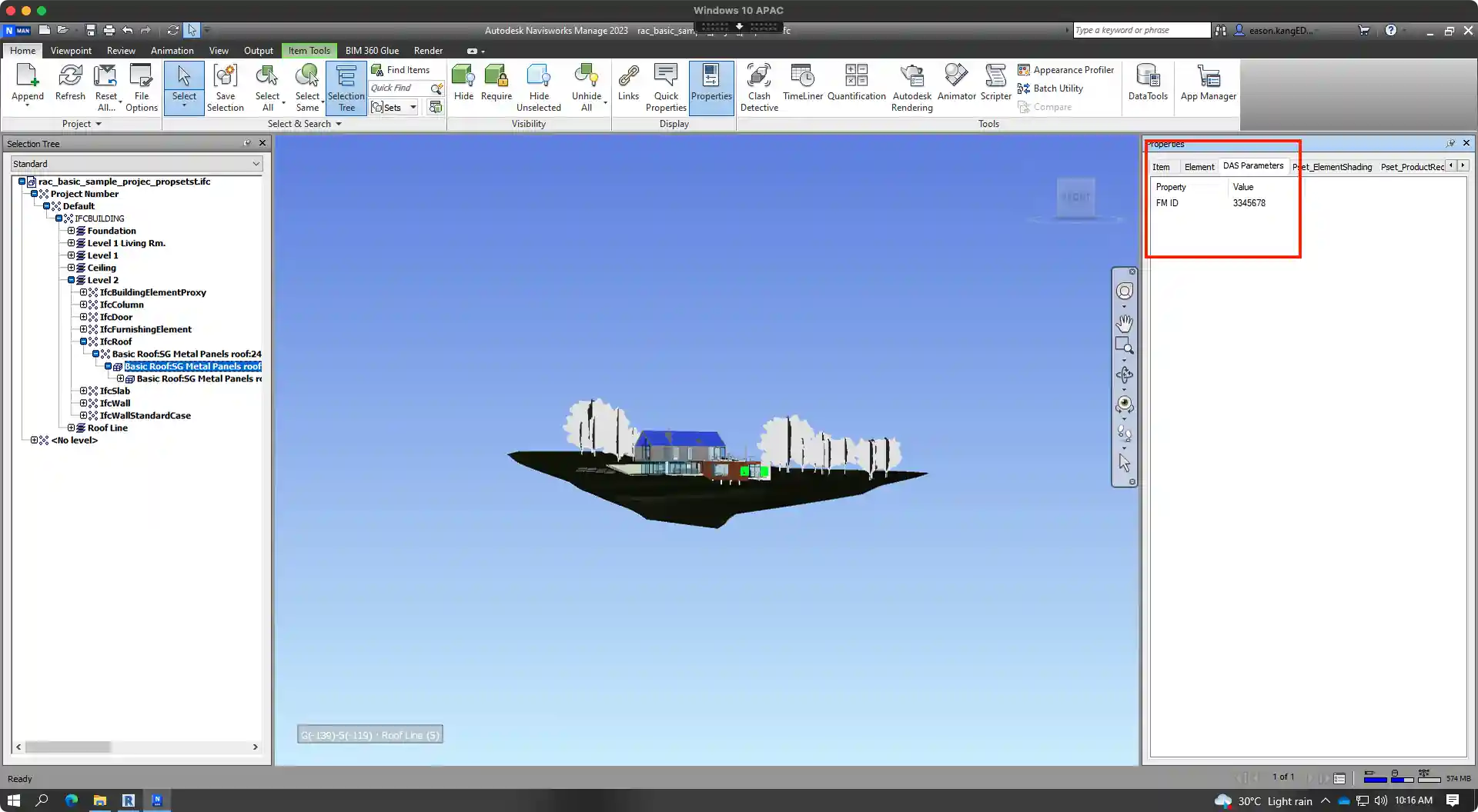Imported IFC in Navisworks