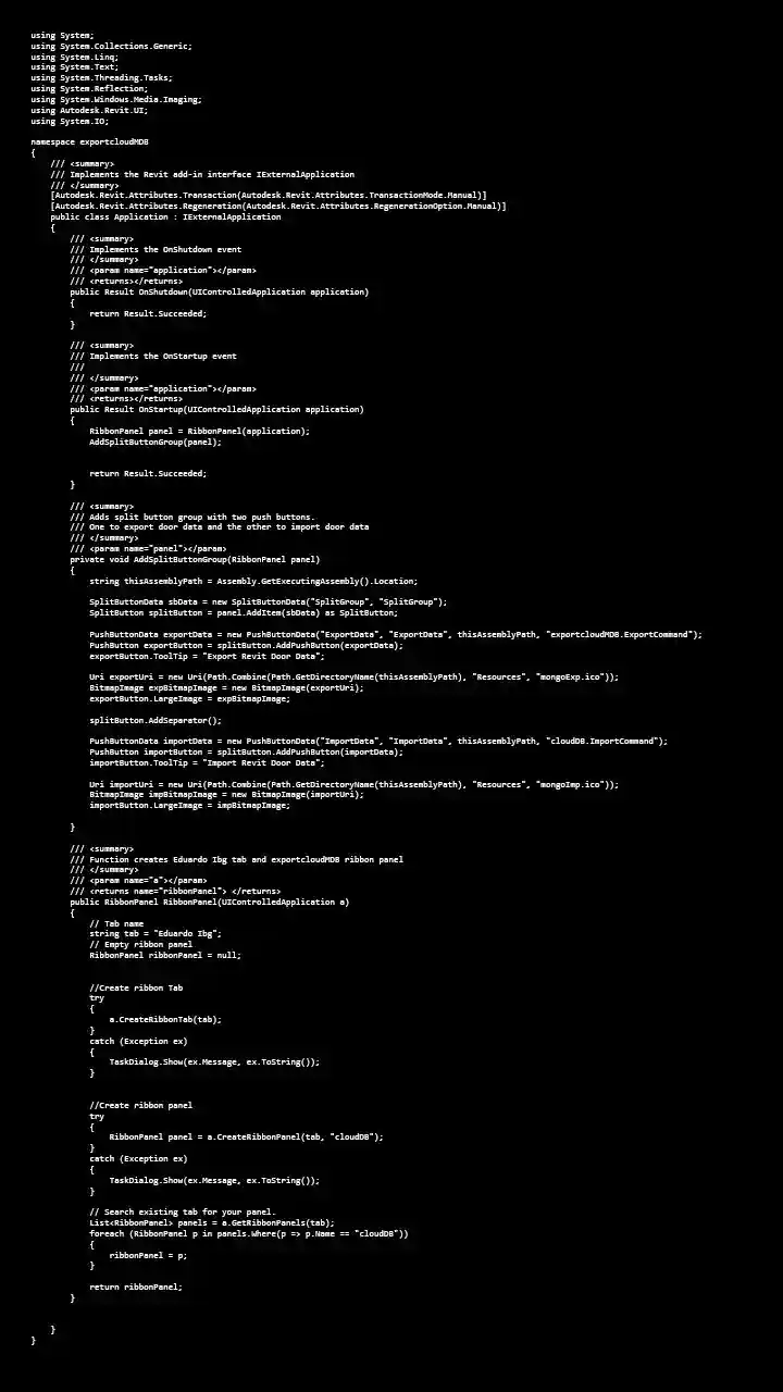 MongoDB export
