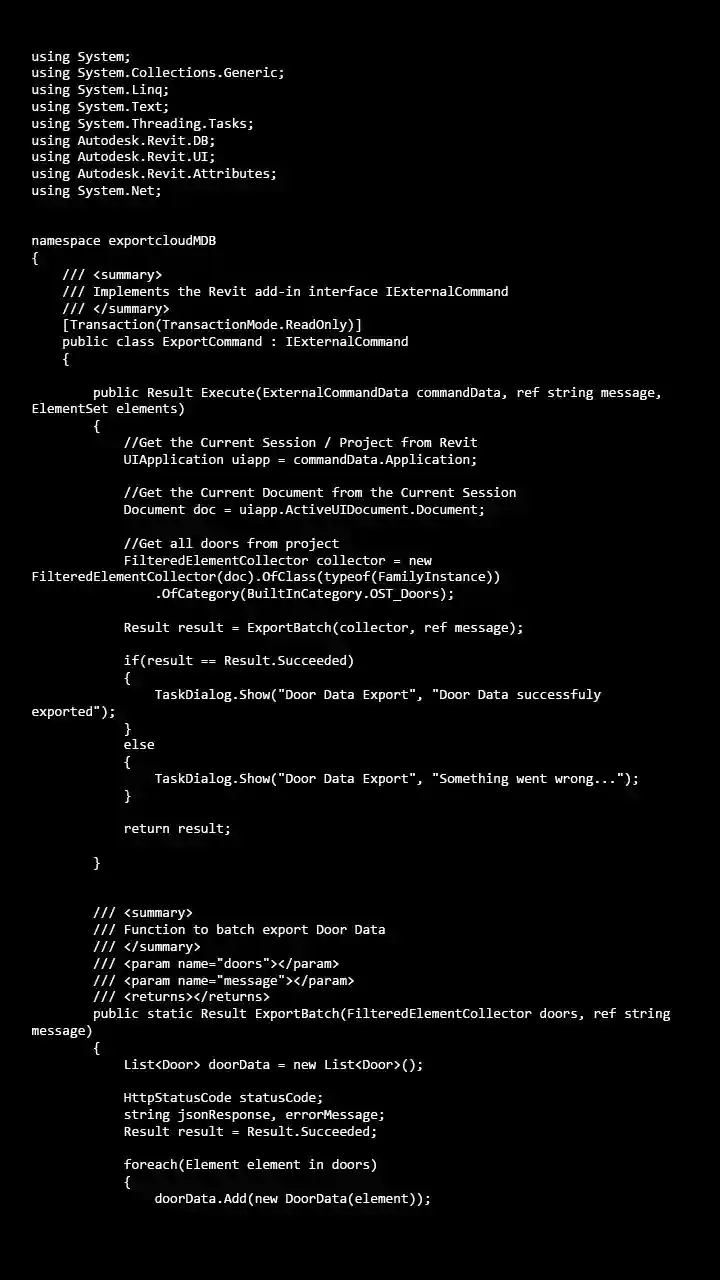 MongoDB export