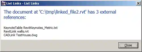 List links output