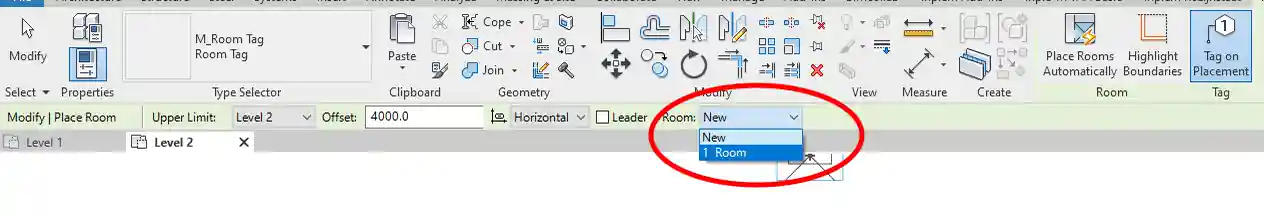 New unplaced room