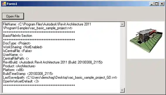 Revit OLE storage