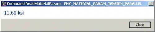 Material asset parameter value