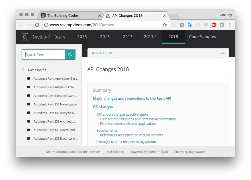 Revit API Docs 2018