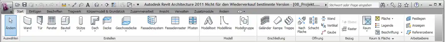 Revit ribbon colour scheme