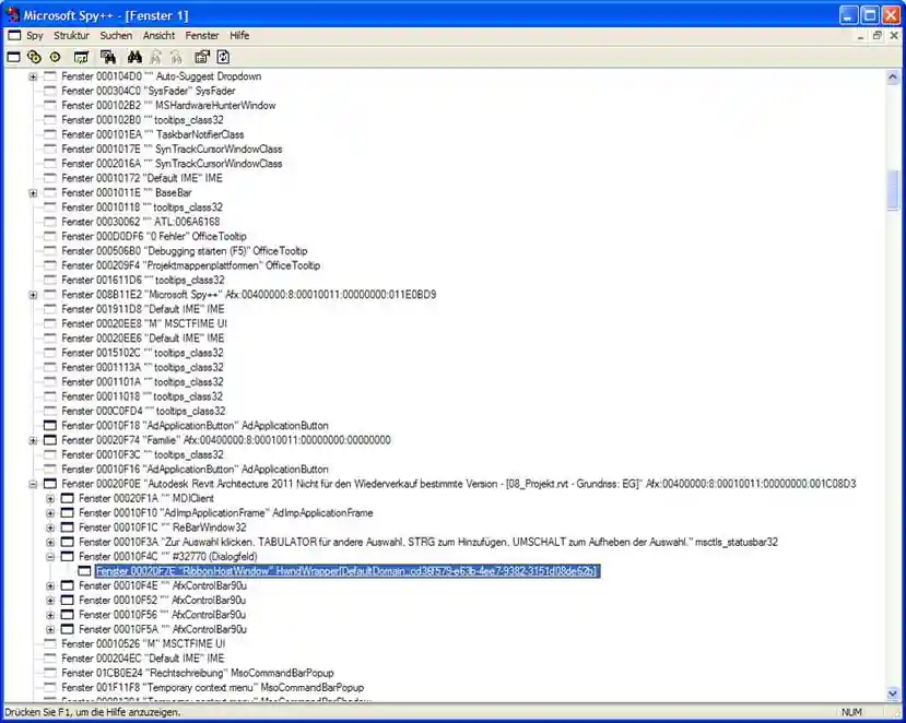 Ribbon bar in Spy++