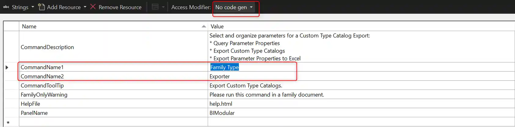 Ribbon panel resource file