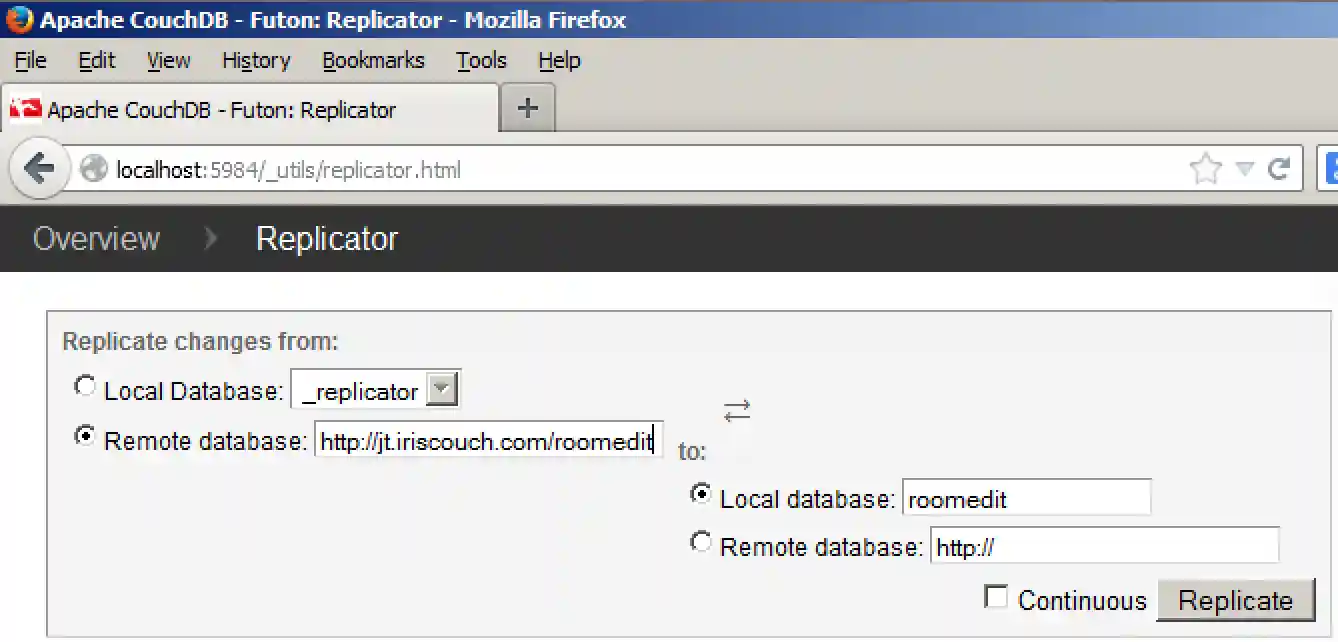 Replicate database