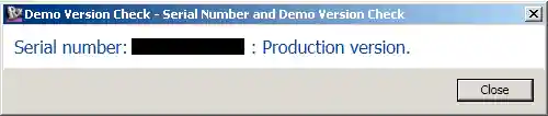 Serial number and demo mode report