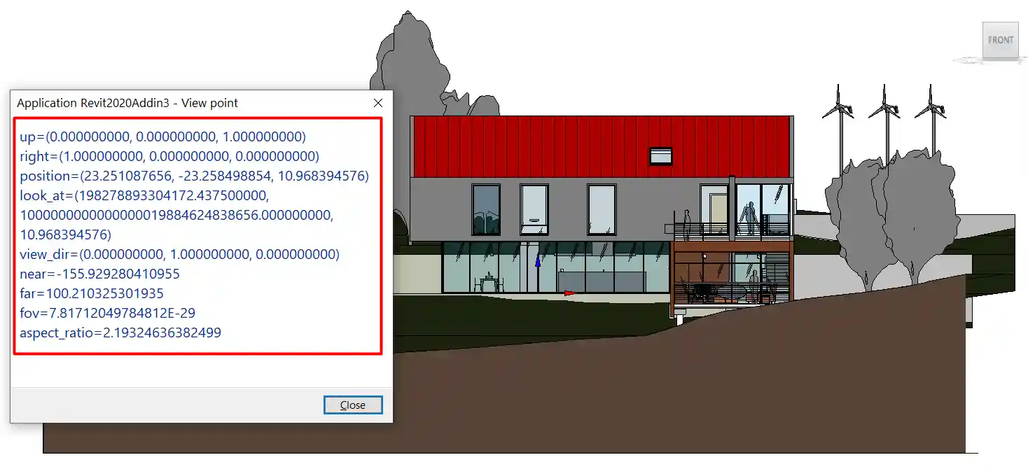 Camera parameters before zooming and panning